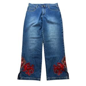 Carol Anderson Collection Embroidered Jeans Women Size 4 casual boho western VTG